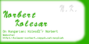 norbert kolesar business card